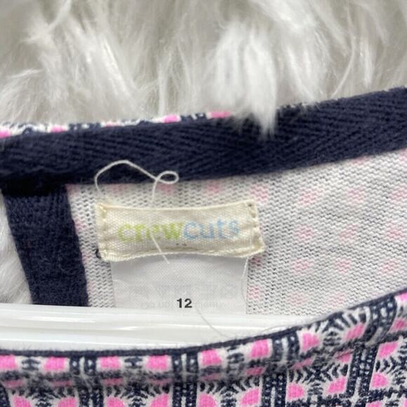 Girls Size 12 Crewcuts Pink Black White Geometric Print Knit Dress - Picture 3 of 7